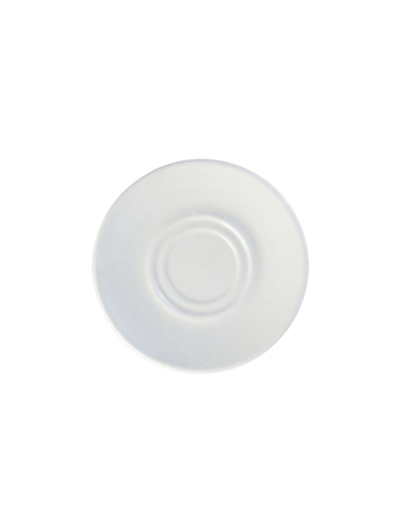 PRIMA - WHITE - DOUBLE WELL SAUCER - 16CM (PACK OF 12)