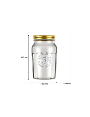 NADIR AMERICANO VINTAGE JAR, 1LT (175X105MM DIA) , PACK OF 6 