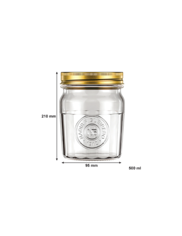 NADIR AMERICANO VINTAGE JAR, 500ML (120X94MM DIA) , PACK OF 6 