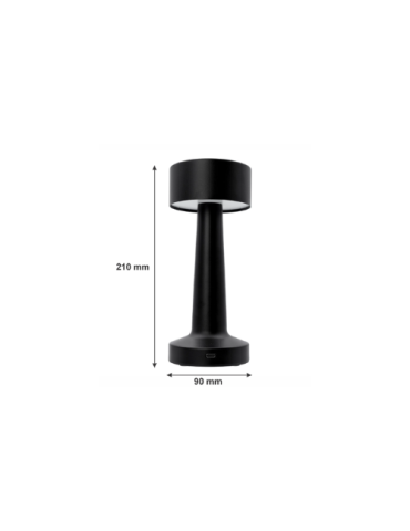 BARBELL SHAPE TABLE LAMP BLACK, (90MM DIAX210MM)