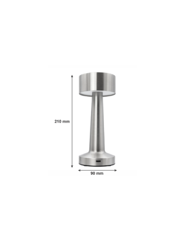 BARBELL SHAPE TABLE LAMP SILVER , (90MM DIAX210MM)