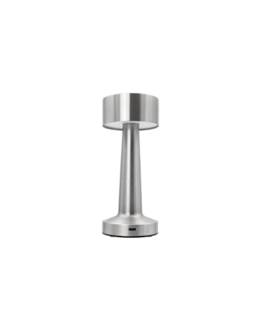 BARBELL SHAPE TABLE LAMP SILVER , (90MM DIAX210MM)