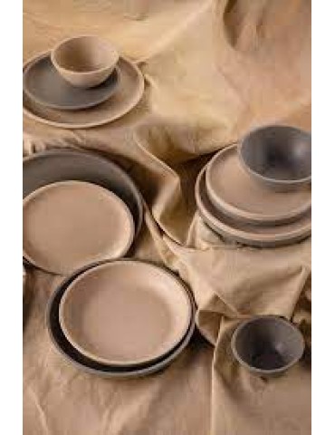DUNE - CLAY - WALLED PLATE - 27CM (PACK OF 6)