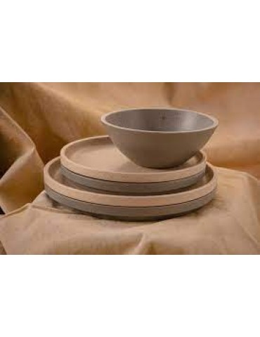 DUNE - ASH - WALLED PLATE - 27CM (PACK OF 6)
