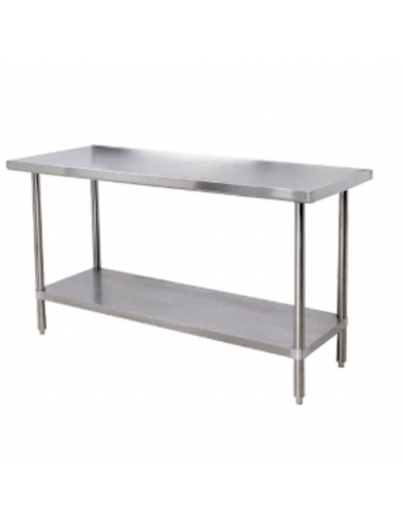 Catering table 1.2m Plain top with undershelf & legs -  s/steel