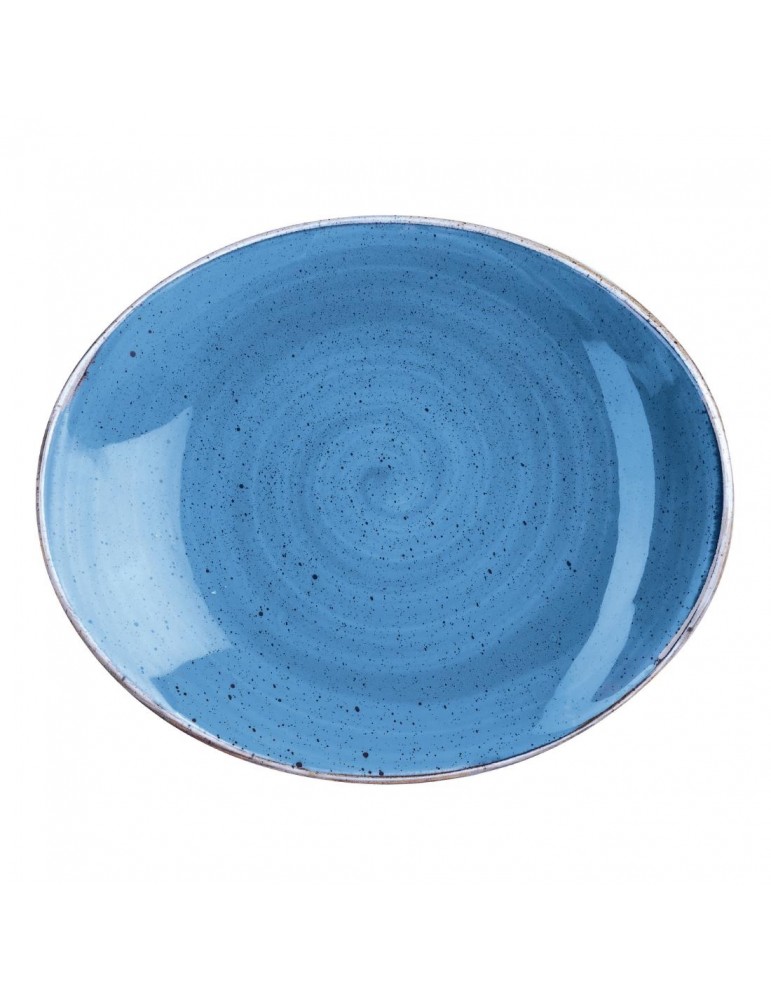 STONECAST - CORNFLOWER BLUE - OVAL PLATE - 19.2CM (PACK OF 6)