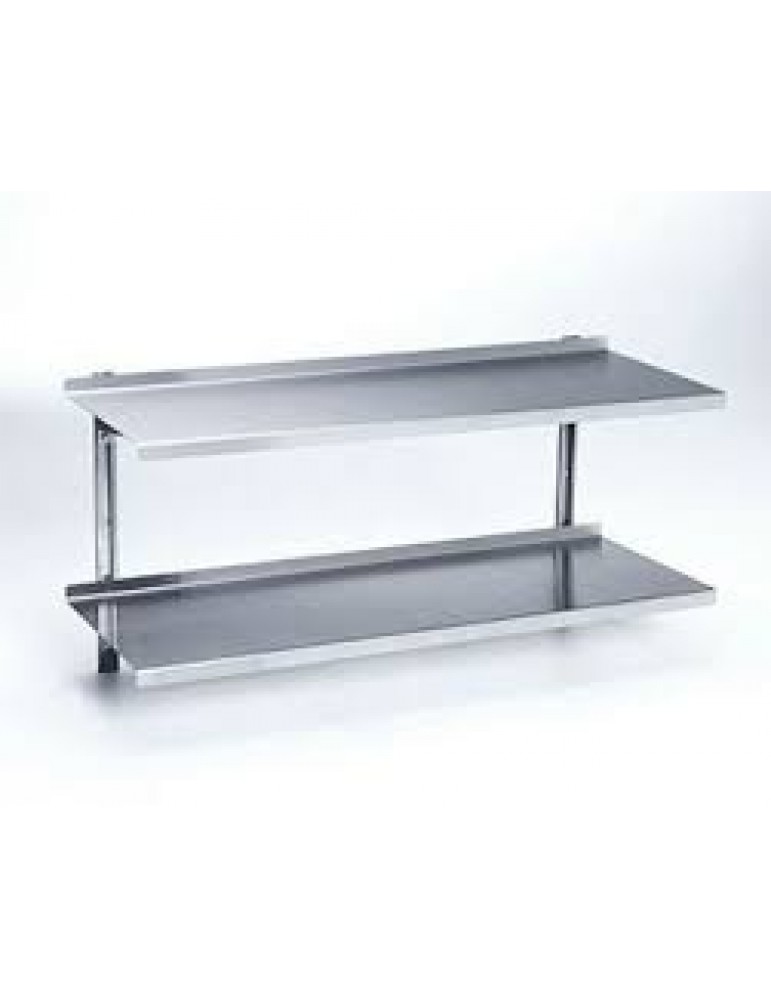 S/STEEL WALL SHELVING DOUBLE - 600MM X 300MM