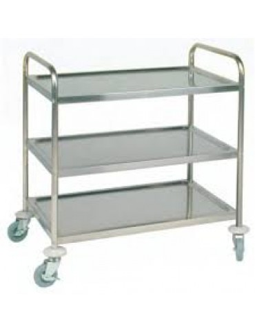 TEA TROLLEY  3 TIER STAINLESS STEEL  (950W X 500D X 950MM H)